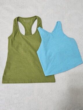 2 Beyond Yoga Green And Blue Tank Tops XS